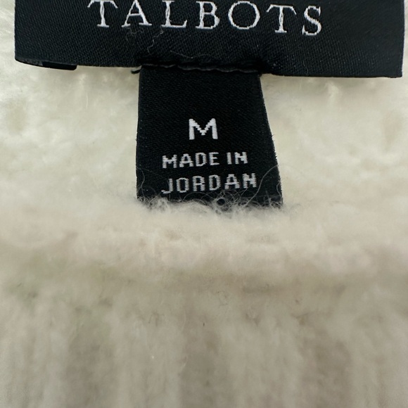 Talbots Pointelle Yoke Mockneck Sweater Size Medium - Picture 5 of 7